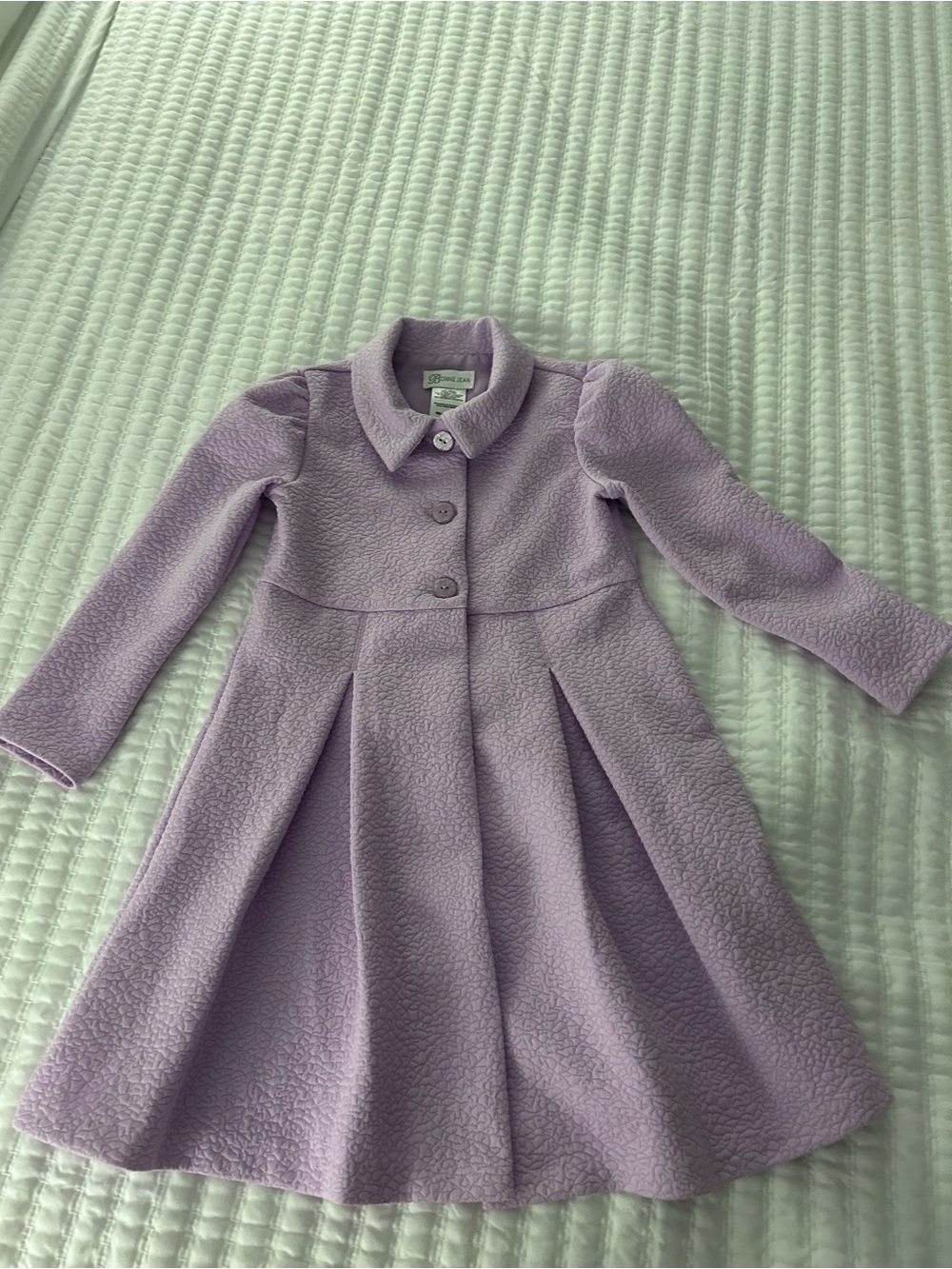 Bonnie Jean Lilac Textured Fit-and-Flare Coat Dress. Size 5T